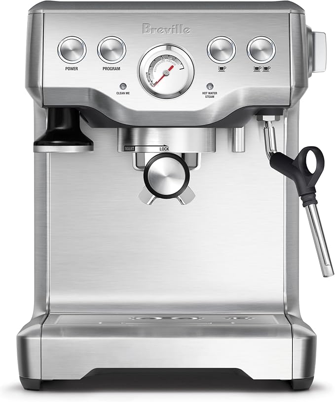 breville 铂富 bes840xl 冲泡器浓缩咖啡机,拉丝不锈钢,100